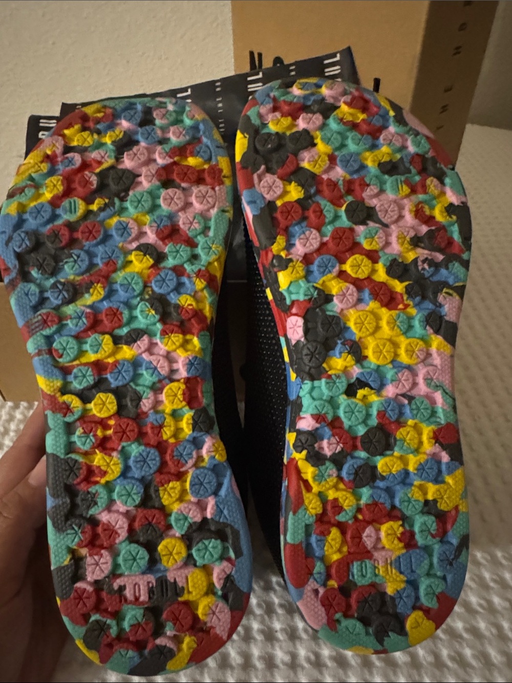 NOBULL Black Trainer Low with Multicolor Confetti Sole - Picture 2 of 7
